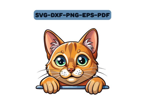 Abyssinian Cat Peeking Clipart Vector Review