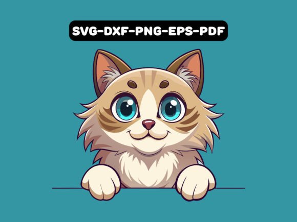 Adorable Ragdoll Cat Peeking Vector Review