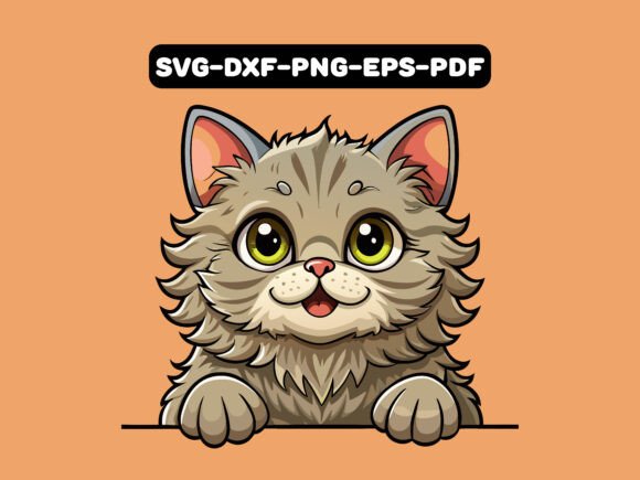 Adorable Selkirk Rex Cat Peeking Vector Review