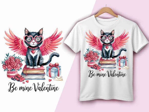 Be Mine Valentine Cat Angel Glasses