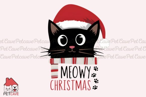 Black Cat in Santa Hat Meowy Christmas Review