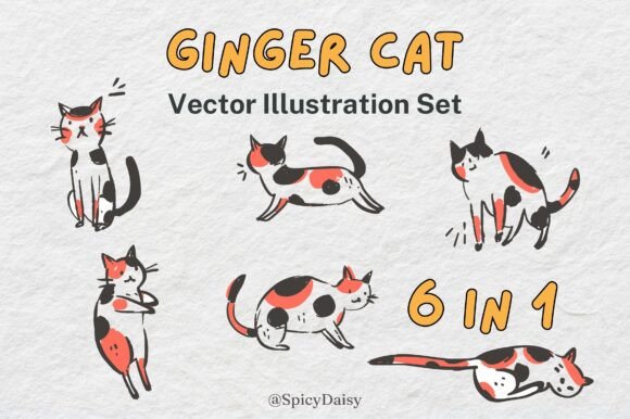 Calico Cat Vector Set for Embroidery Projects