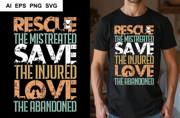 Cat Rescue T-shirt Design Art Review