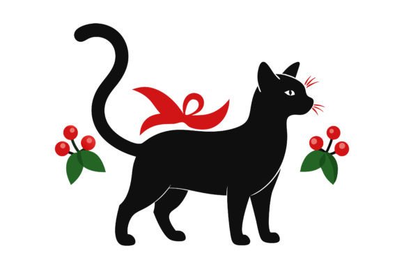 Christmas Cat Silhouette Vector Review