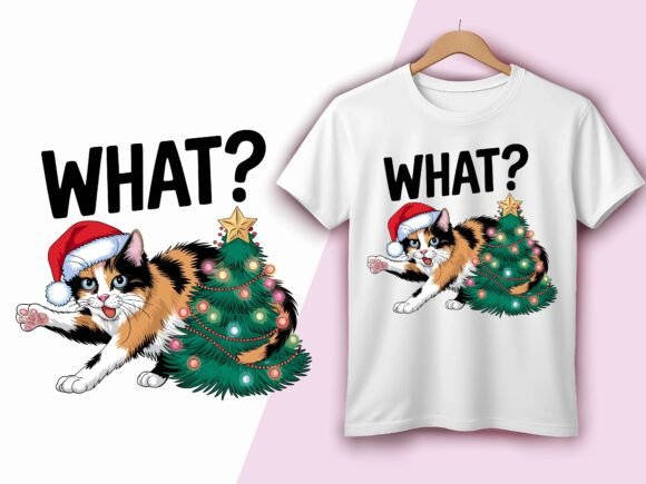 Christmas Cat What with Tree Embroidery Review