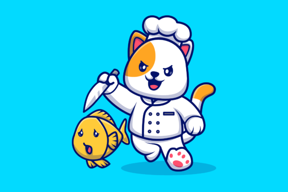 Cute Cat Chef Chasing Fish Embroidery Design Review