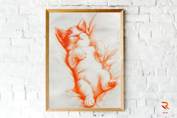 Cute Cat Lying on the Bed Sketch Art Review