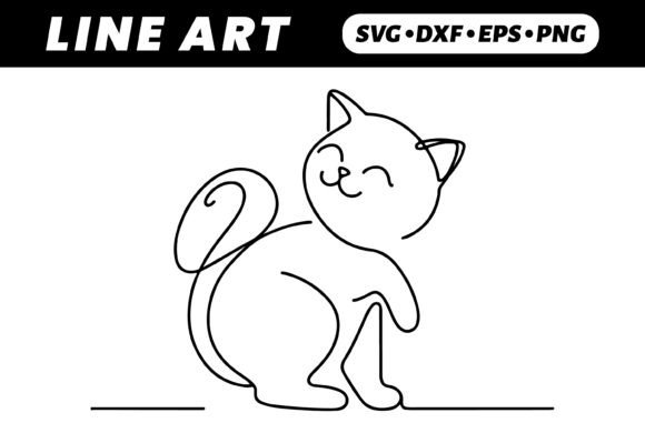 Cute Cat One-Line Drawing Illustration Review