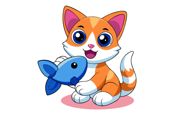 Cute Cat Vector Sticker for Embroidery Projects