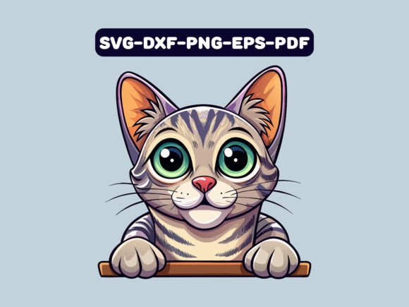 Egyptian Mau Cat Peeking Vector Review
