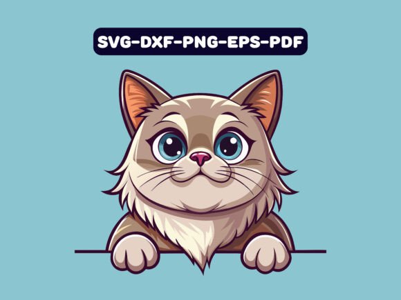 Himalayan Cat Peeking Clipart Vector Review