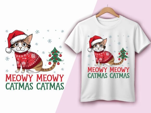 Meowy Catmas Cute Christmas Cat Vector Review