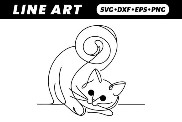One-Line Cat Drawing Playful Curl Pose Review