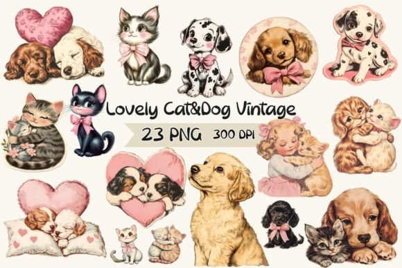Review of Lovely Cat Dog Vintage Clipart Sticker for Embroidery Projects