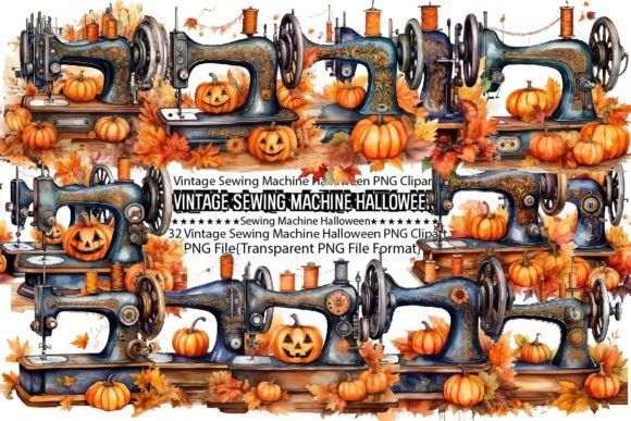 Vintage Sewing Machine Halloween PNG Review