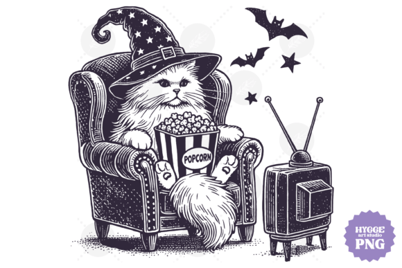 Vintage Witch Cat Feral Halloween Design Review